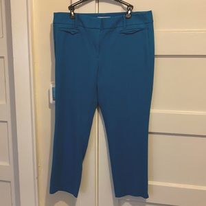 Turquoise blue cropped/ankle pants.